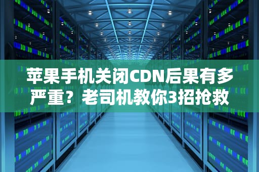 苹果手机关闭CDN后果有多严重？老司机教你3招抢救网速
