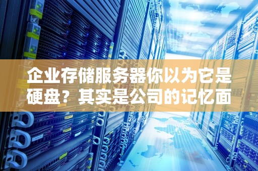 企业存储服务器你以为它是硬盘？其实是公司的记忆面包！