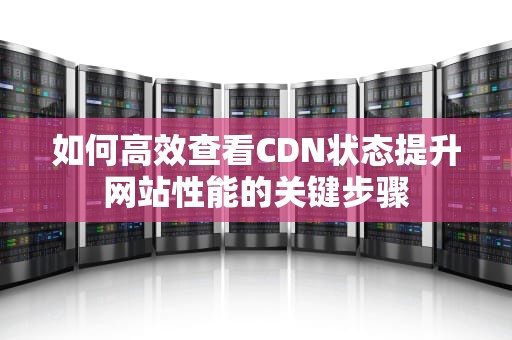 如何高效查看CDN状态提升网站性能的关键步骤