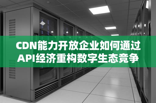 CDN能力开放企业如何通过API经济重构数字生态竞争力