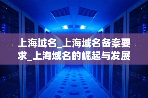 上海域名_上海域名备案要求_上海域名的崛起与发展