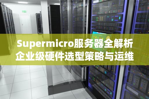 Supermicro服务器全解析企业级硬件选型策略与运维实战指南