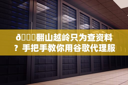 🔍翻山越岭只为查资料？手把手教你用谷歌代理服务器科学上网的正确姿势