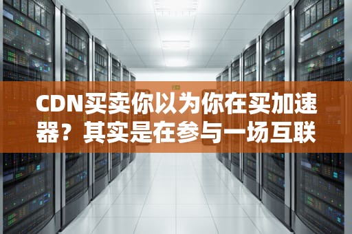 CDN买卖你以为你在买加速器？其实是在参与一场互联网黑市交易！