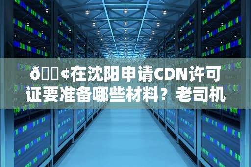 📢在沈阳申请CDN许可证要准备哪些材料？老司机带你避坑指南（附实战翻车案例）