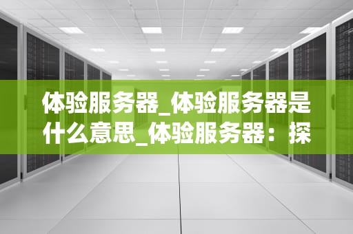 体验服务器_体验服务器是什么意思_体验服务器：探索虚拟世界的核心驱动力