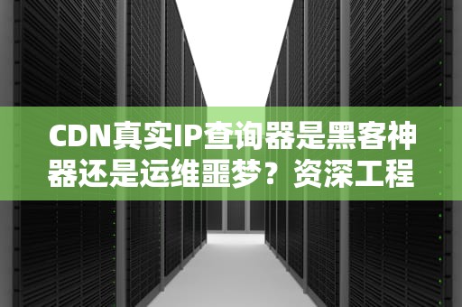 CDN真实IP查询器是黑客神器还是运维噩梦？资深工程师带你一探究竟
