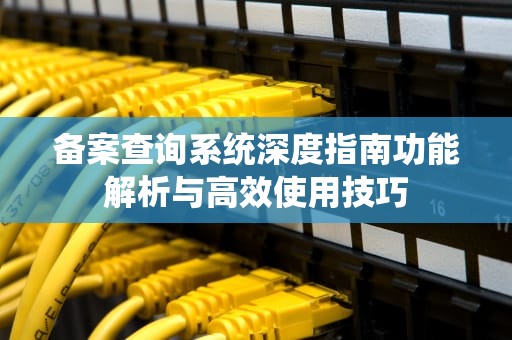 备案查询系统深度指南功能解析与高效使用技巧