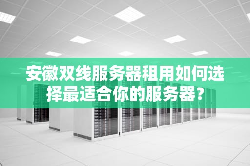 安徽双线服务器租用如何选择最适合你的服务器？