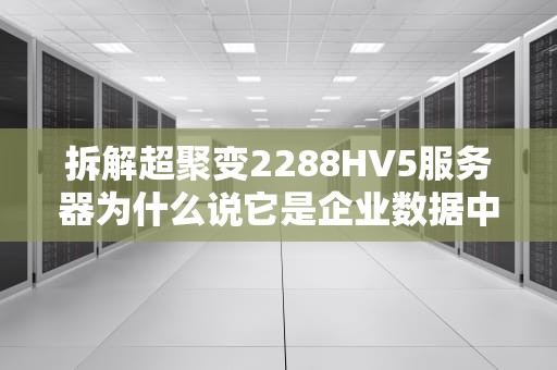 拆解超聚变2288HV5服务器为什么说它是企业数据中心的瑞士军刀？