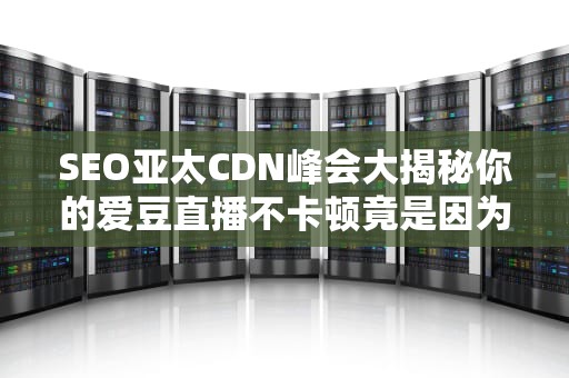 SEO亚太CDN峰会大揭秘你的爱豆直播不卡顿竟是因为这群快递小哥？