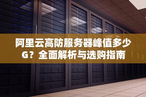 阿里云高防服务器峰值多少G？全面解析与选购指南
