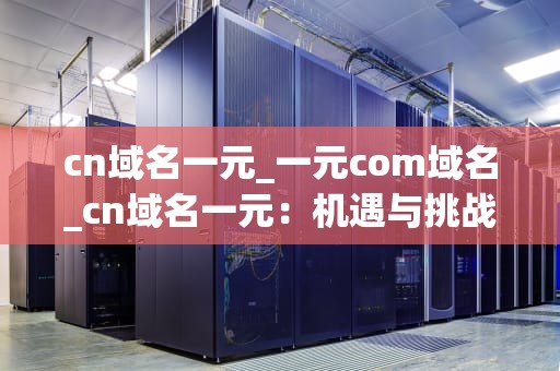 cn域名一元_一元com域名_cn域名一元：机遇与挑战并存的市场现象