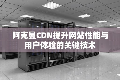 阿克曼CDN提升网站性能与用户体验的关键技术
