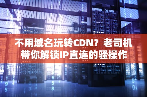 不用域名玩转CDN？老司机带你解锁IP直连的骚操作