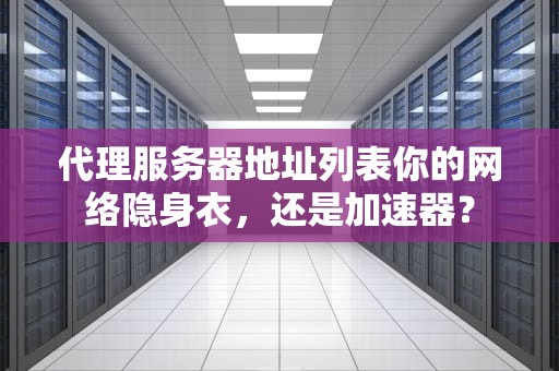 代理服务器地址列表你的网络隐身衣，还是加速器？