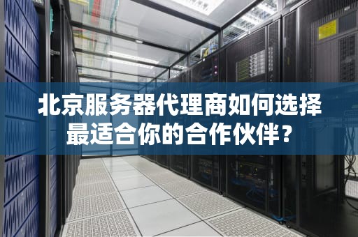 北京服务器代理商如何选择最适合你的合作伙伴？