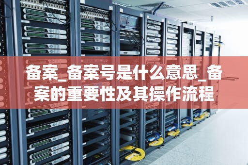 备案_备案号是什么意思_备案的重要性及其操作流程
