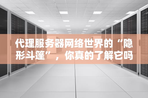 代理服务器网络世界的“隐形斗篷”，你真的了解它吗？