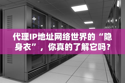 代理IP地址网络世界的“隐身衣”，你真的了解它吗？