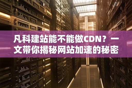 凡科建站能不能做CDN？一文带你揭秘网站加速的秘密！