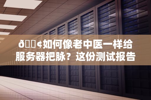 📢如何像老中医一样给服务器把脉？这份测试报告诊断指南请收好
