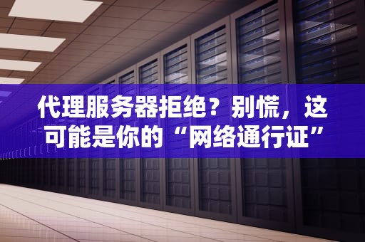 代理服务器拒绝？别慌，这可能是你的“网络通行证”过期了！