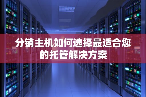 分销主机如何选择最适合您的托管解决方案