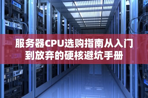 服务器CPU选购指南从入门到放弃的硬核避坑手册