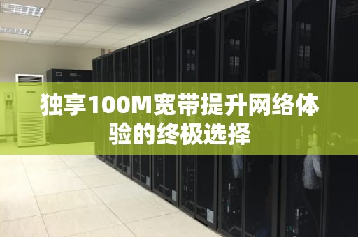 独享100M宽带提升网络体验的终极选择