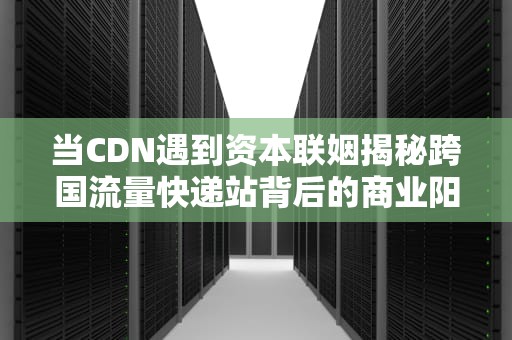 当CDN遇到资本联姻揭秘跨国流量快递站背后的商业阳谋