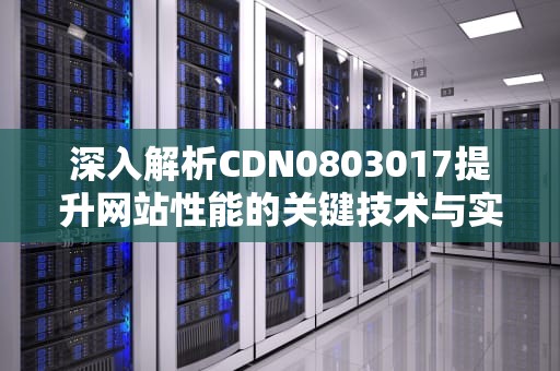 深入解析CDN0803017提升网站性能的关键技术与实用建议