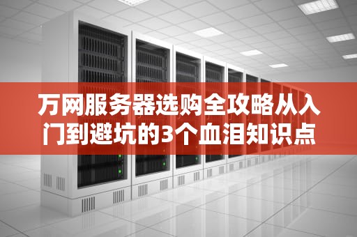 万网服务器选购全攻略从入门到避坑的3个血泪知识点