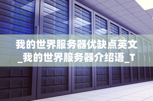 我的世界服务器优缺点英文_我的世界服务器介绍语_Title: The Pros and Cons of Minecraft Servers