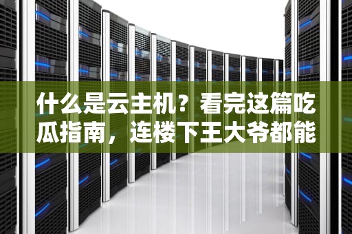 什么是云主机？看完这篇吃瓜指南，连楼下王大爷都能给甲方讲架构了！
