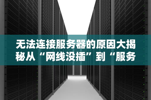 无法连接服务器的原因大揭秘从“网线没插”到“服务器罢工”的全方位解析