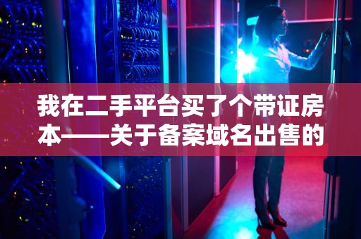 我在二手平台买了个带证房本——关于备案域名出售的3个内幕和避坑指南