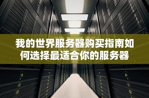我的世界服务器购买指南如何选择最适合你的服务器