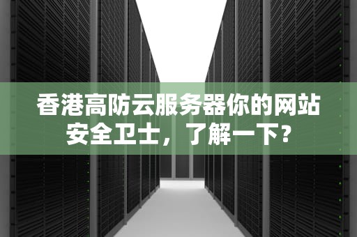 香港高防云服务器你的网站安全卫士，了解一下？