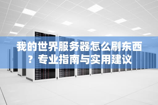 我的世界服务器怎么刷东西？专业指南与实用建议