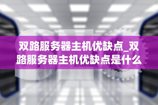 双路服务器主机优缺点_双路服务器主机优缺点是什么_双路服务器主机的优缺点分析