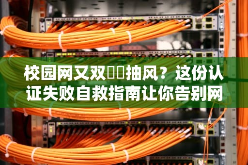 校园网又双叒叕抽风？这份认证失败自救指南让你告别网络难民身份