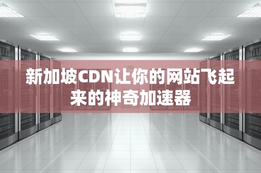 新加坡CDN让你的网站飞起来的神奇加速器