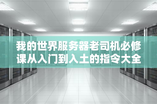 我的世界服务器老司机必修课从入门到入土的指令大全（附祖传翻车指南）