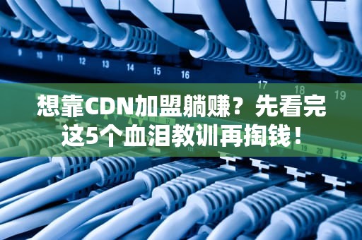 想靠CDN加盟躺赚？先看完这5个血泪教训再掏钱！