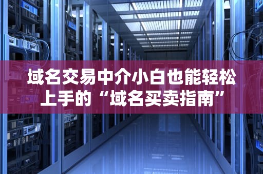 域名交易中介小白也能轻松上手的“域名买卖指南”