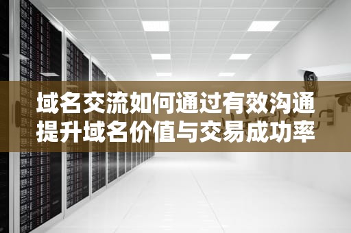 域名交流如何通过有效沟通提升域名价值与交易成功率