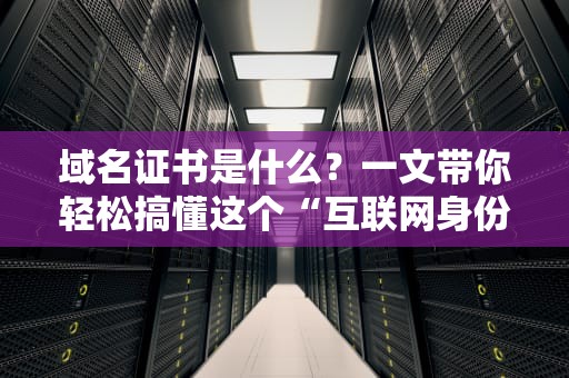 域名证书是什么？一文带你轻松搞懂这个“互联网身份证”