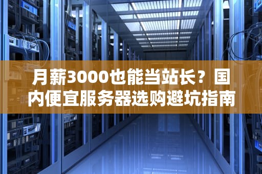 月薪3000也能当站长？国内便宜服务器选购避坑指南（附薅羊毛攻略）