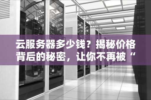 云服务器多少钱？揭秘价格背后的秘密，让你不再被“云”忽悠！